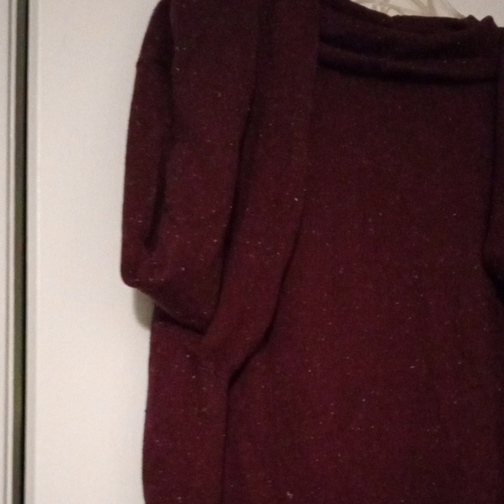 J. Jill Women's Deep Burgundy W/White Dots Cowl Neck Sweater SizeXL - Picture 4 of 6